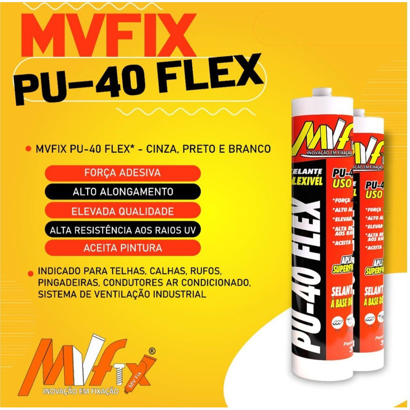 Cola Vedação Farol Pu-40 Mv Fix Sela Mais 400g Preto