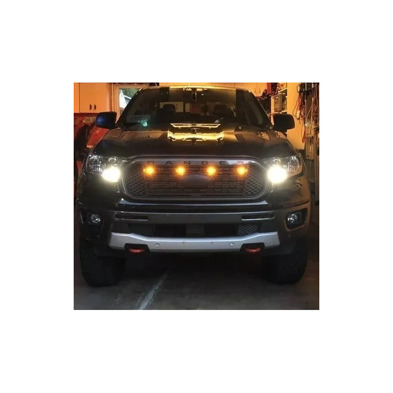 Par Led Grade Ambar 23mm Olho De Aguia Camionete F250 Ranger