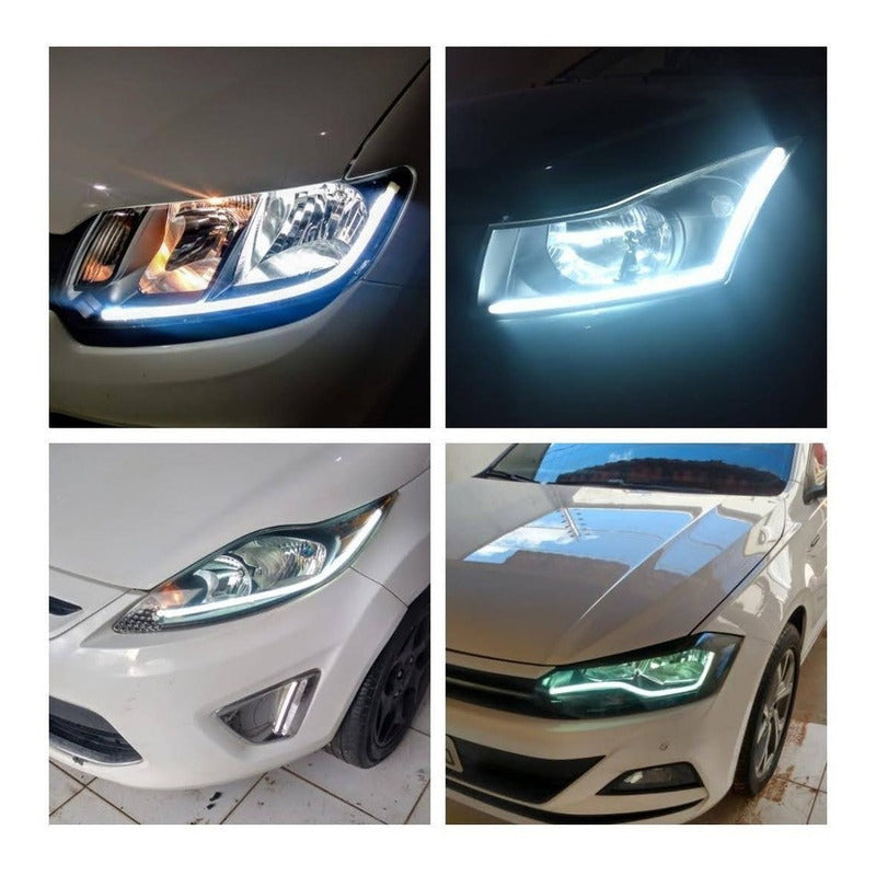 Par Barra Led Doble Cinta Interna Drl Y Flecha Secuencial 60cm