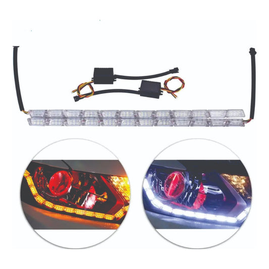 Par Barra De Led Acrílico Drl E Seta Sequencial 12v E 24v