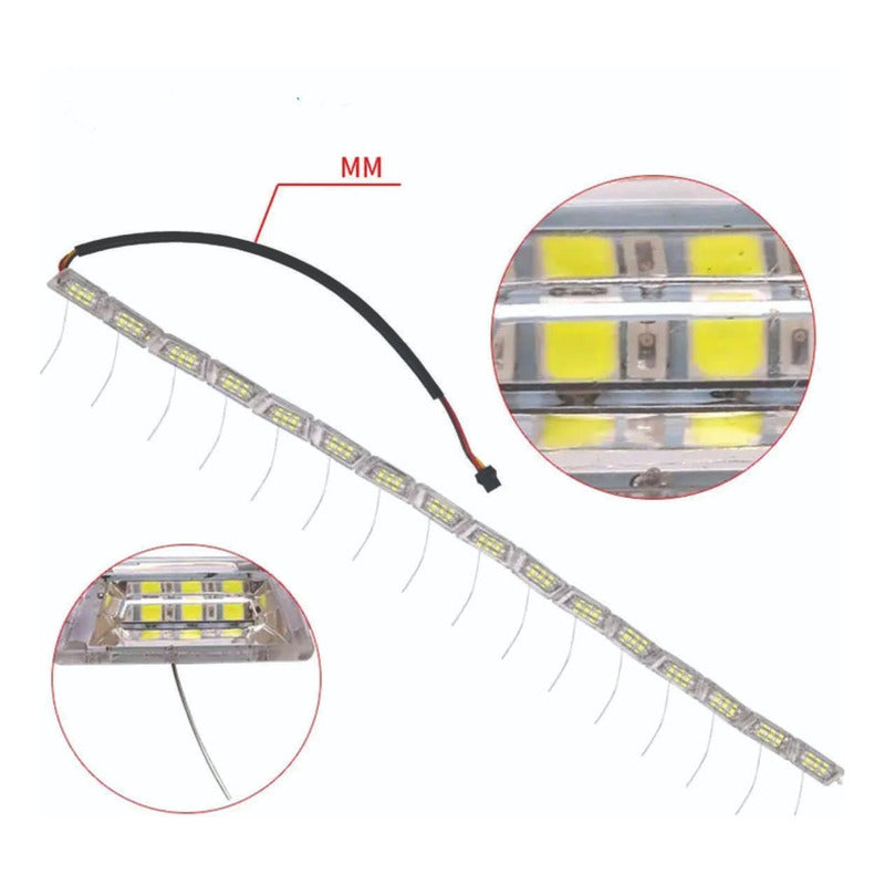 Par Barra De Led Acrílico Drl E Seta Sequencial 12v E 24v