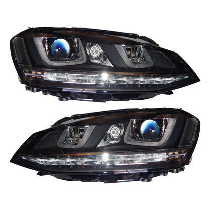 Pair of Golf Tsi Double U Headlights New 2014 to 2017