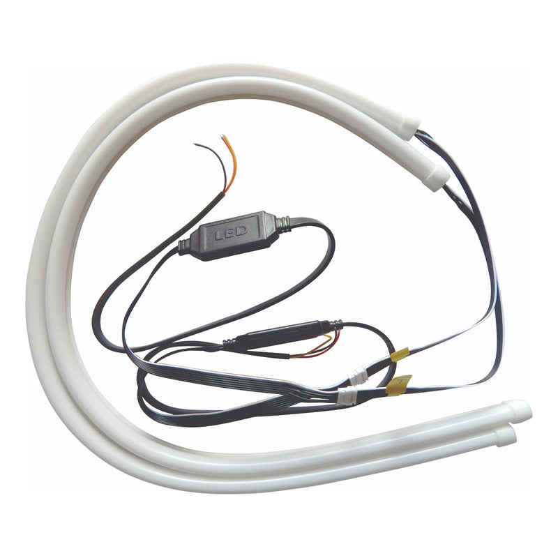 Par Barra Led Doble Cinta Interna Drl Y Flecha Secuencial 60cm