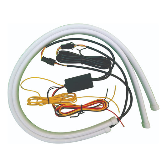 Par Barra Led Tubular Efeito Ghost Drl E Seta Sequencial