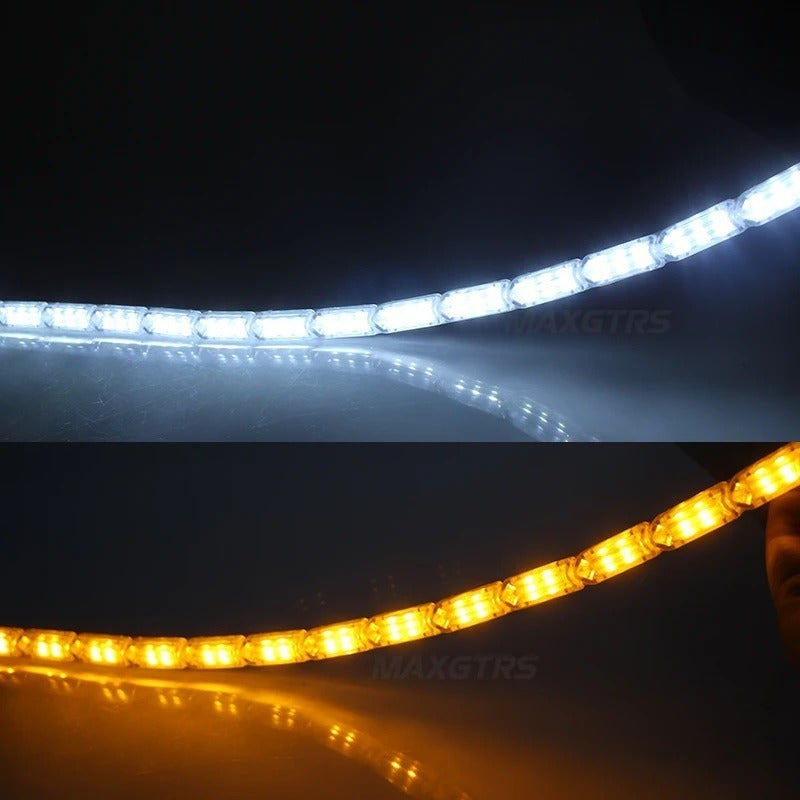 Par Barra De Led Acrílico Drl Seta Sequencial 50cm