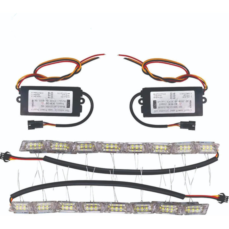 Par Barra De Led Acrílico Drl E Seta Sequencial 12v E 24v