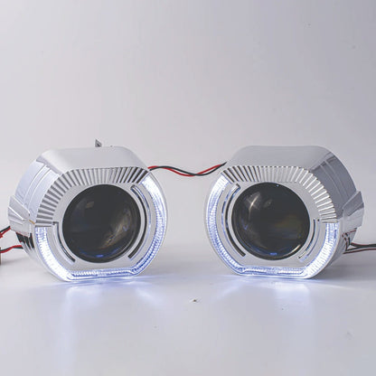 Pair of 2.5'' Shroud Angel Eyes Projector Covers, BMW Style 12V