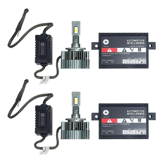 Kit Adaptação Farol Amarok Led Drl Led D8s 24000 Lumens